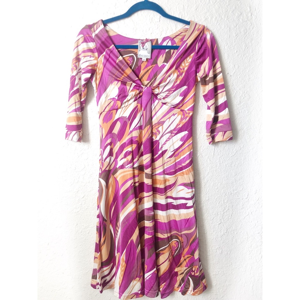 Yoana Baraschi Anthro Feather Print Silk Dress